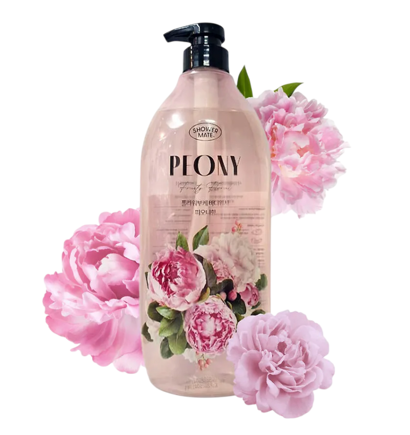 Aekyung Натуральный гель для душа ботаническая серия с ароматом пионов Shower Mate Body Wash Bouquet Peony 900мл