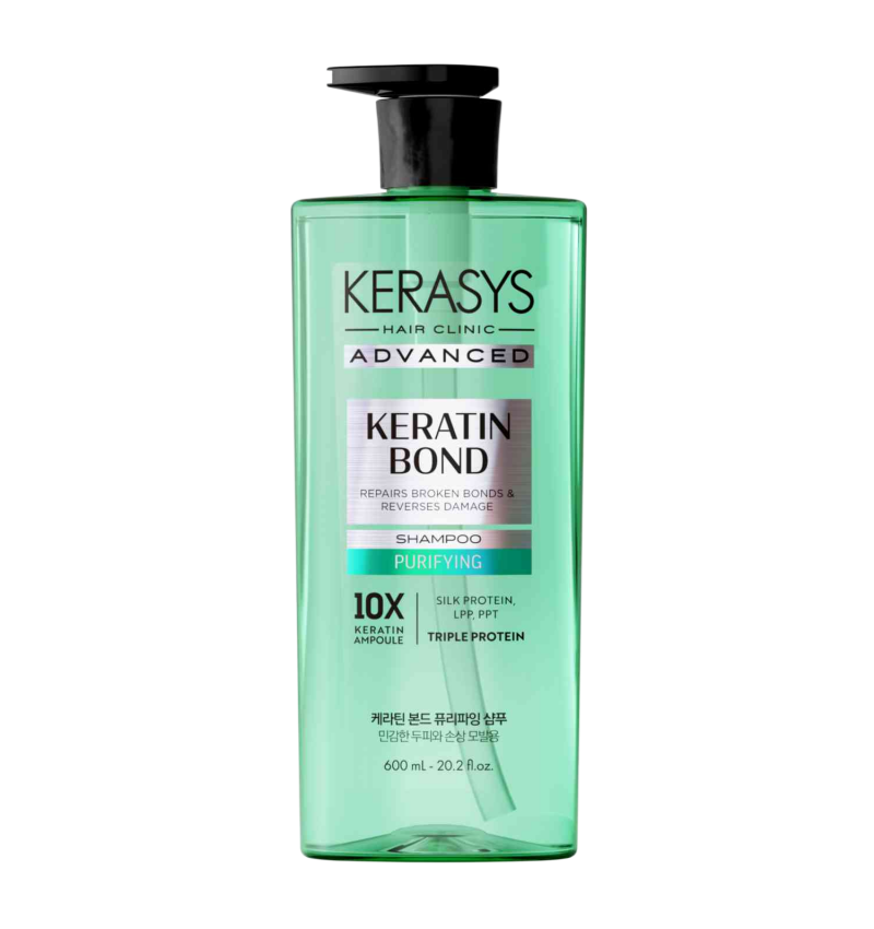 Aekyung Шампунь для поврежденных волос и чувствительной кожи головы Kerasys Advanced Keratin Bond Purifuing 600мл