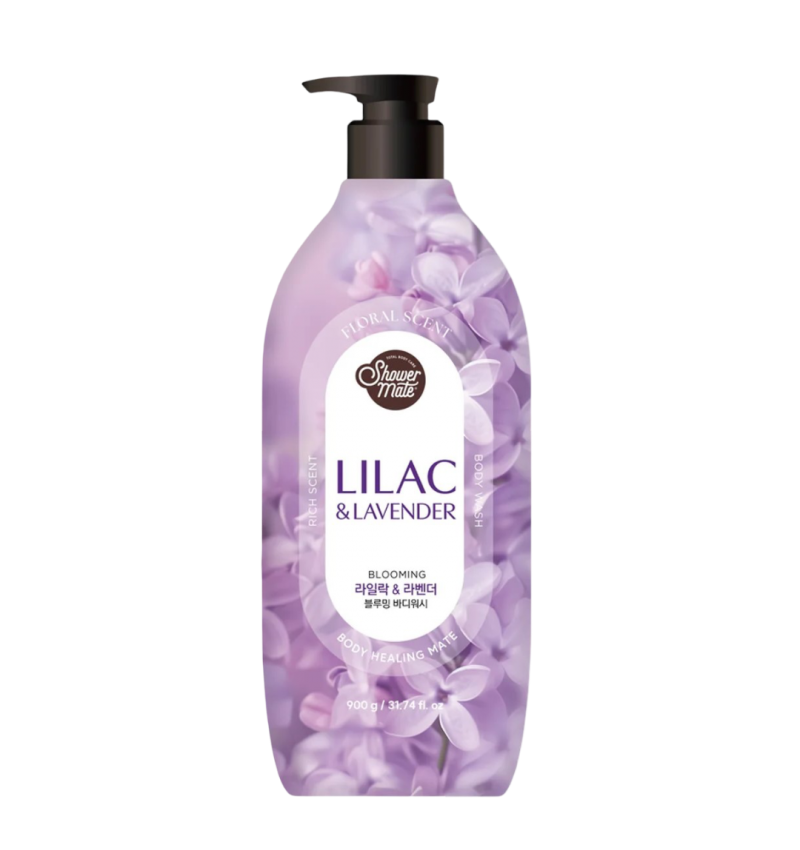 Aekyug Shower Mate Парфюмированный гель для душа с ароматом сирени и лаванды,  Body Wash Lilac & Lavender 900 мл.