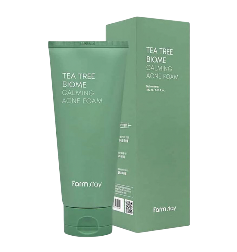 FarmStay Пенка успокаивающая для умывания для проблемной кожи, Tea Tree Biome Calming Acne Foam 180 мл