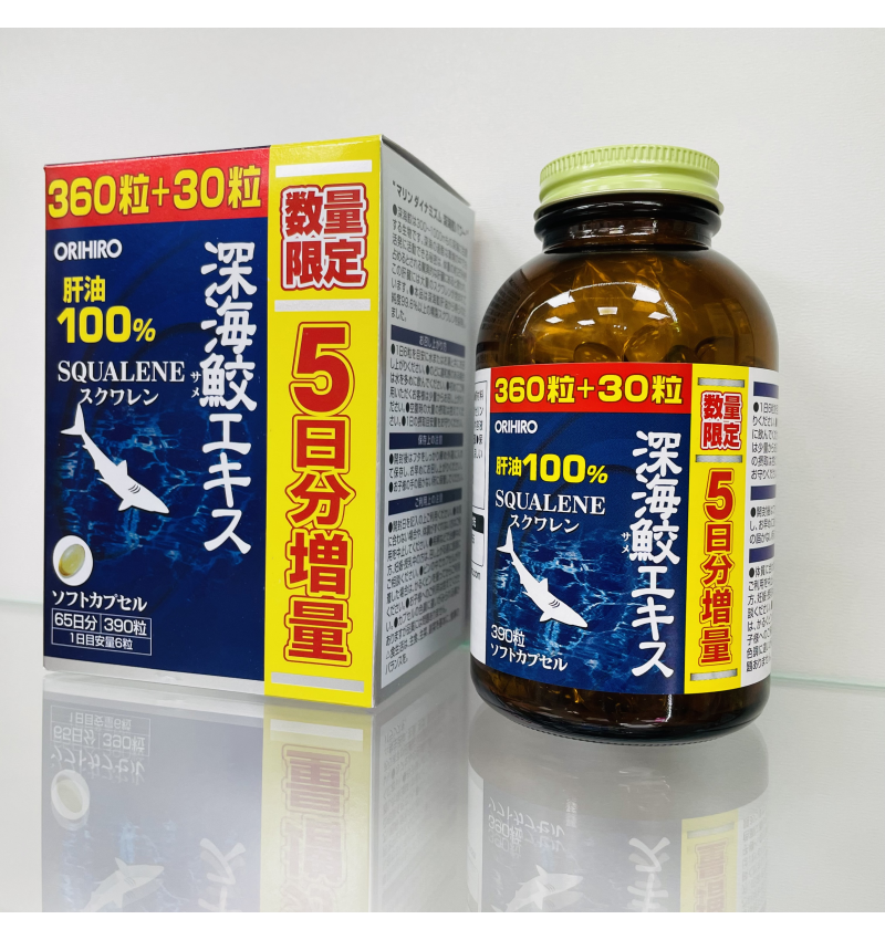 Orihiro Сквален - Масло печени глубоководной акулы / Squalene, 360+30 шт.