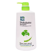 LION Shokubutsu Крем-гель для душа Гинко, Monogatari Ginkgo Shower Cream 500 мл.