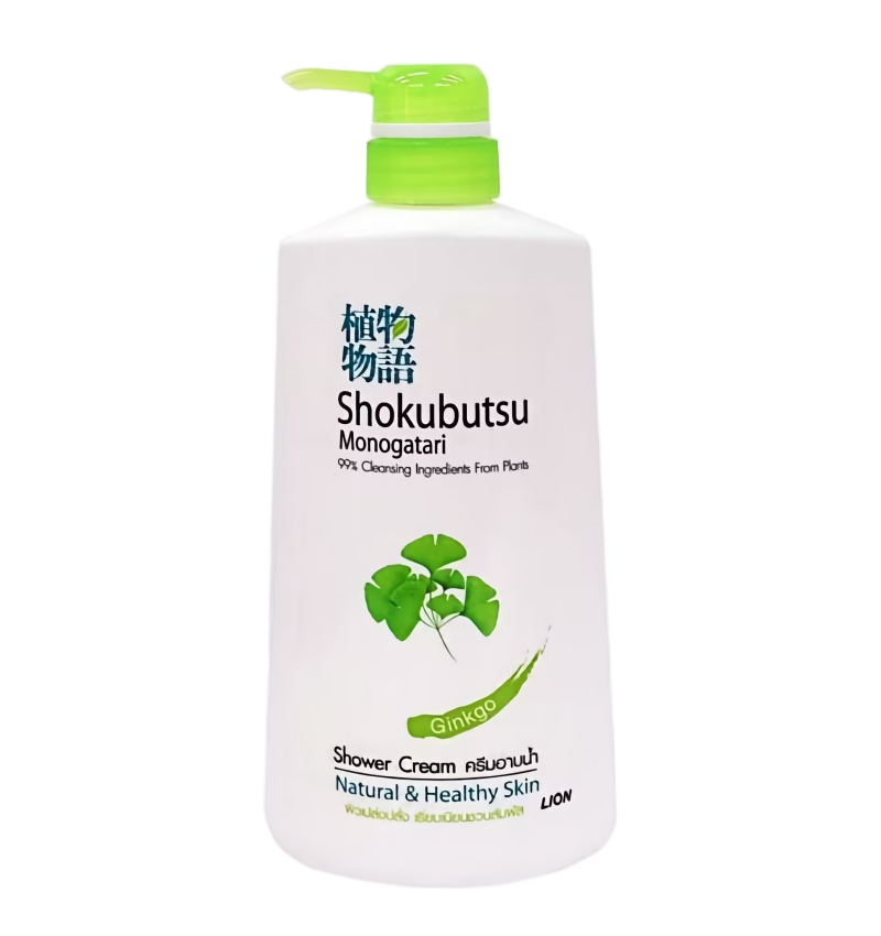LION Shokubutsu Крем-гель для душа Гинко, Monogatari Ginkgo Shower Cream 500 мл.