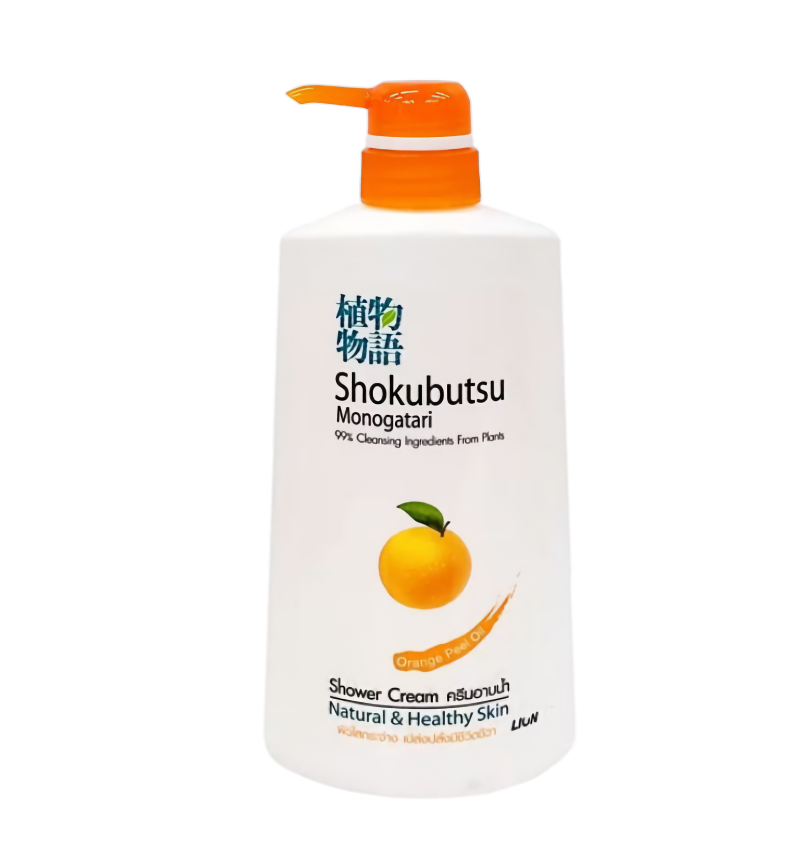 LION Shokubutsu Крем-гель для душа c апельсиновым маслом, Monogatari Shower Cream 500 мл.