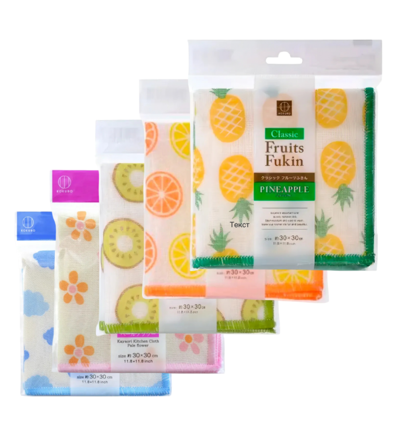 KOKUBO Kayaori Тряпочки для посуды и кухни в ассортименте 30*30см. 1шт 