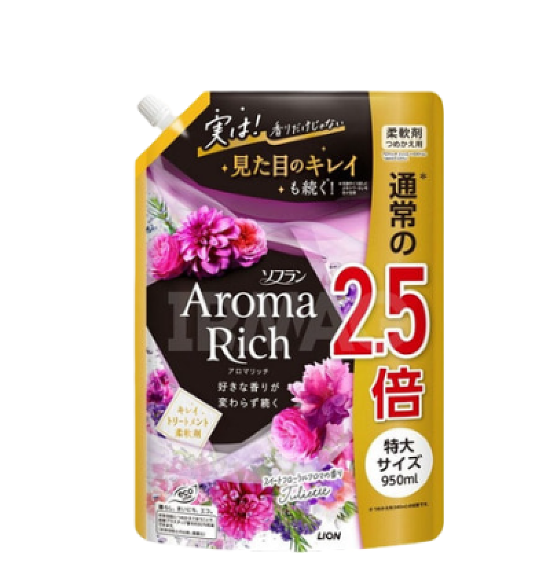 Lion Aroma Rich Juliette Кондиционер для белья с богатым ароматом натуральных масел,  814 Джульетт 950мл мягкая упаковка