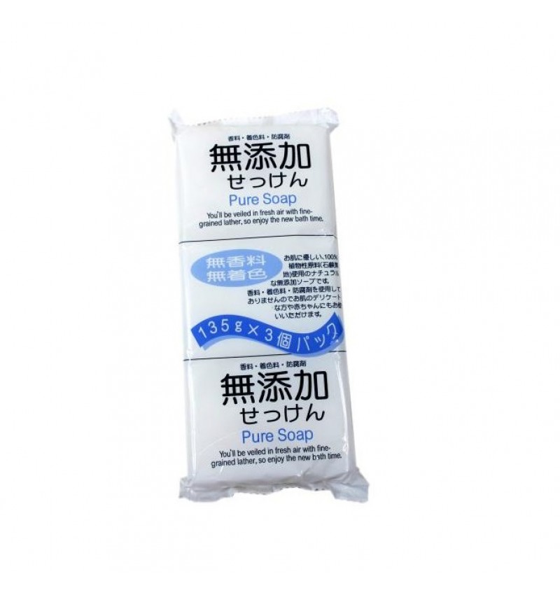 Nihon Мыло для всей семьи натуральное, без добавок / No Added Pure Soap, 3 шт.*100 гр.