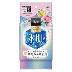 LION Дезодорант для всего тела в форме салфеток "Ban Premium Refresh Shower Sheets" с пудрой и охлаждающим эффектом аромат «Искрящийся цветочный» 30 шт