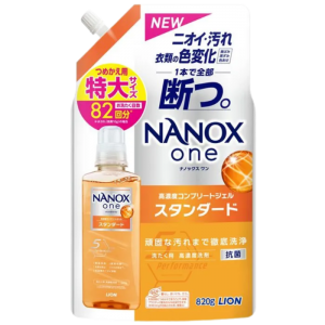 Lion "Nanox One Standard" Концентрированное жидкое средство для стирки белья, против стойких загрязнений, 820 мл. мягка упаковка