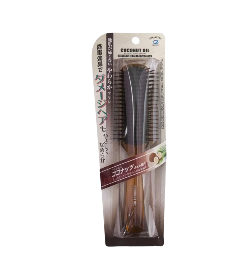 Ikemoto Расческа-щетка для волос с кокосовым маслом, Coconut Blow Styling Brush, 1 шт.