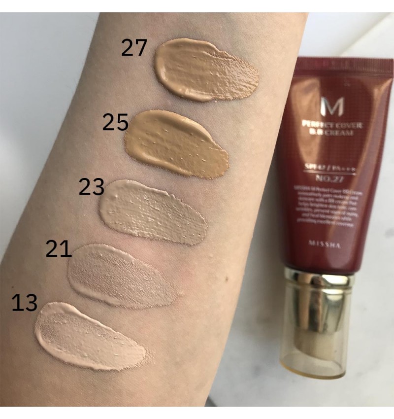 MISSHA BB Крем тональный многофункциональный BB M PERFECT COVER BB CREAM SPF42/PA+++ №27 Honey Beige, 20 мл.