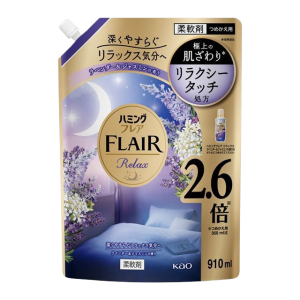 KAO Flair Кондиционер для белья концентрированный, с ароматом лаванды и жасмина, Fragrance Relax 910мл сменная упаковка