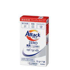 KAO Attack ZERO Жидкое средство для стирки, суперконцентрат, для любых типов стиральных машин, дорожный формат 3в1 10 г х 7 пакетиков