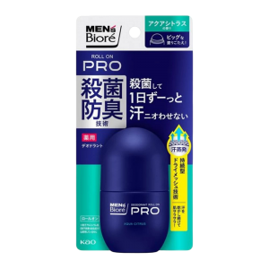 KAO Men's Biore Roll-on Pro Мужской дезодорант-антиперспирант с антибактериальным эффектом, роликовый, с аква-цитрусовым ароматом, 55 мл