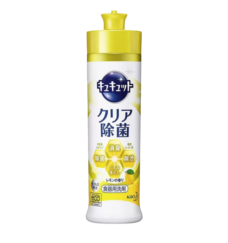 KAO Cucute Дезинфицирующее средство для мытья посуды Лмон, Clean Bacteria Elimination Lemon 220мл