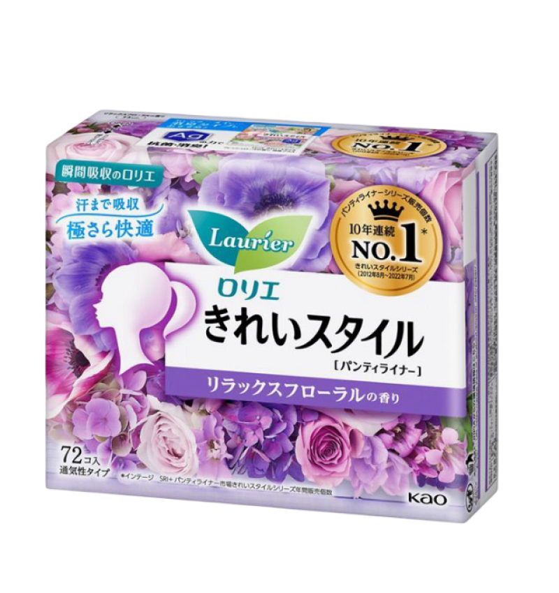 KAO Laurier Ежедневные гигиенические прокладки, с цветочным ароматом Beautiful Style Relax Floral 14см 72шт.