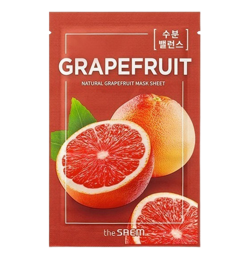 The Saem Маска тканевая с экстрактом грейпфрута Natural Grapefruit Mask Sheet, 21 мл