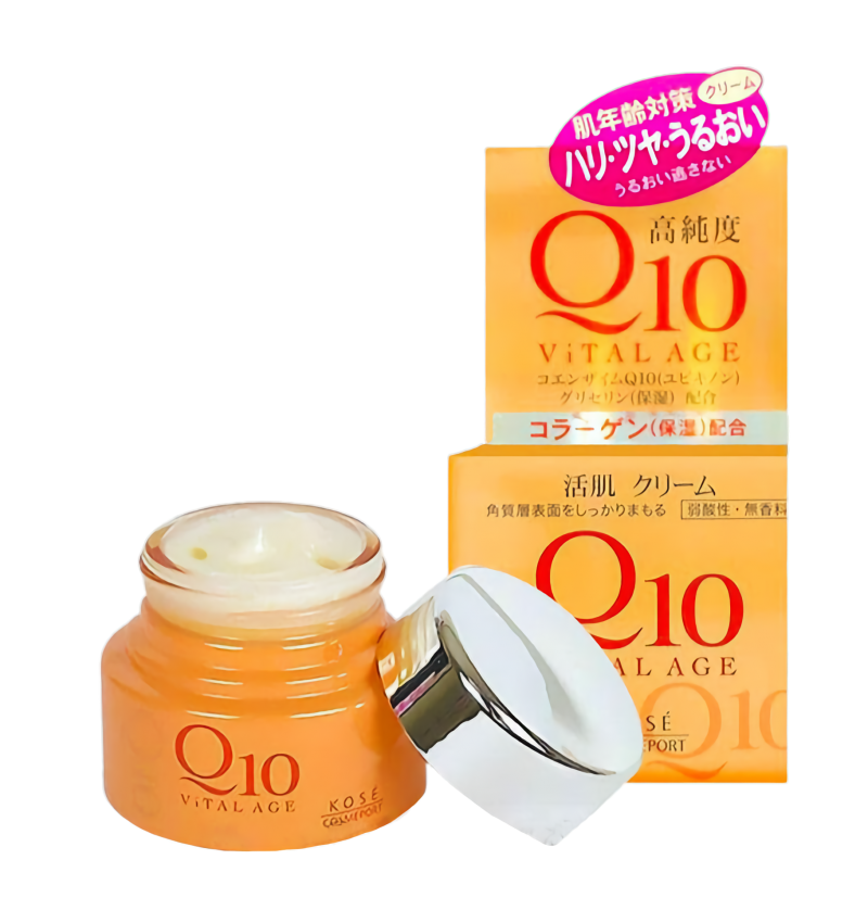 KOSE Увлажняющий крем для лица, с коэнзимом Q10 и морским коллагеном, / Vital Age Q10 Cream 40 гр.