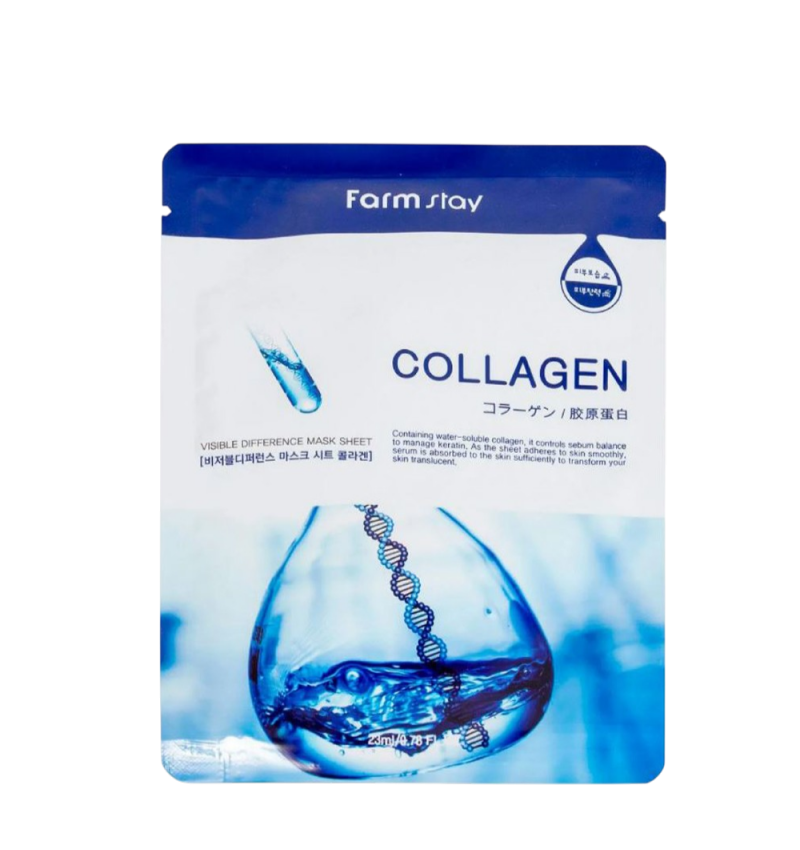 FarmStay Тканевая маска для лица с коллагеном Visible Difference Mask Sheet Collagen 1 шт