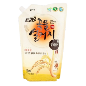 KERASYS Средство для мытья посуды Трио Рисовые Отруби Trio Rice Bran, 1200 мл (запаска)