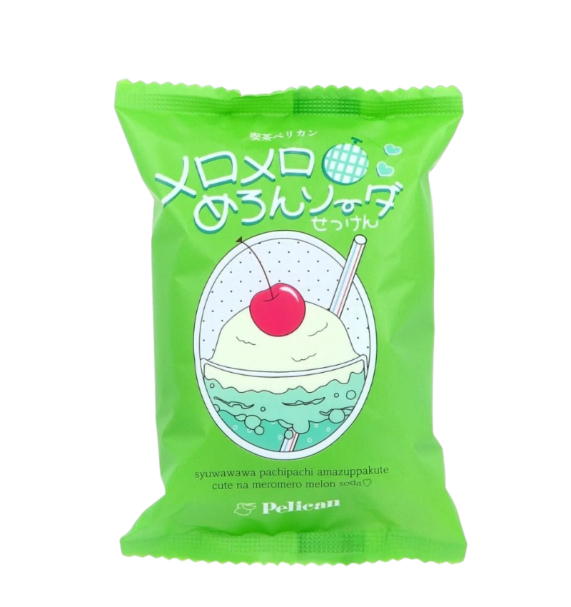 PELICAN Мыло для тела c ароматом дынной содовой, Melomelo Melon Soda 80г.