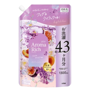 LION Кондиционер для белья парфюмированный с ароматом инжира и сирени Soflan Aroma Rich Fig&Lilac 1300мл мягкая упаковка