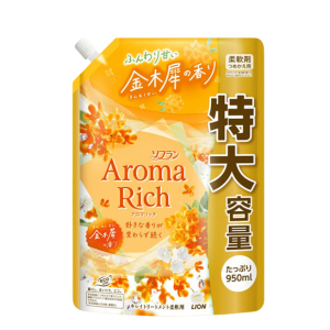 Lion Кондиционер для белья с богатым ароматом Османтуса, Soflan Aroma Rich Osmanthus 314, 950мл мягкая упаковка