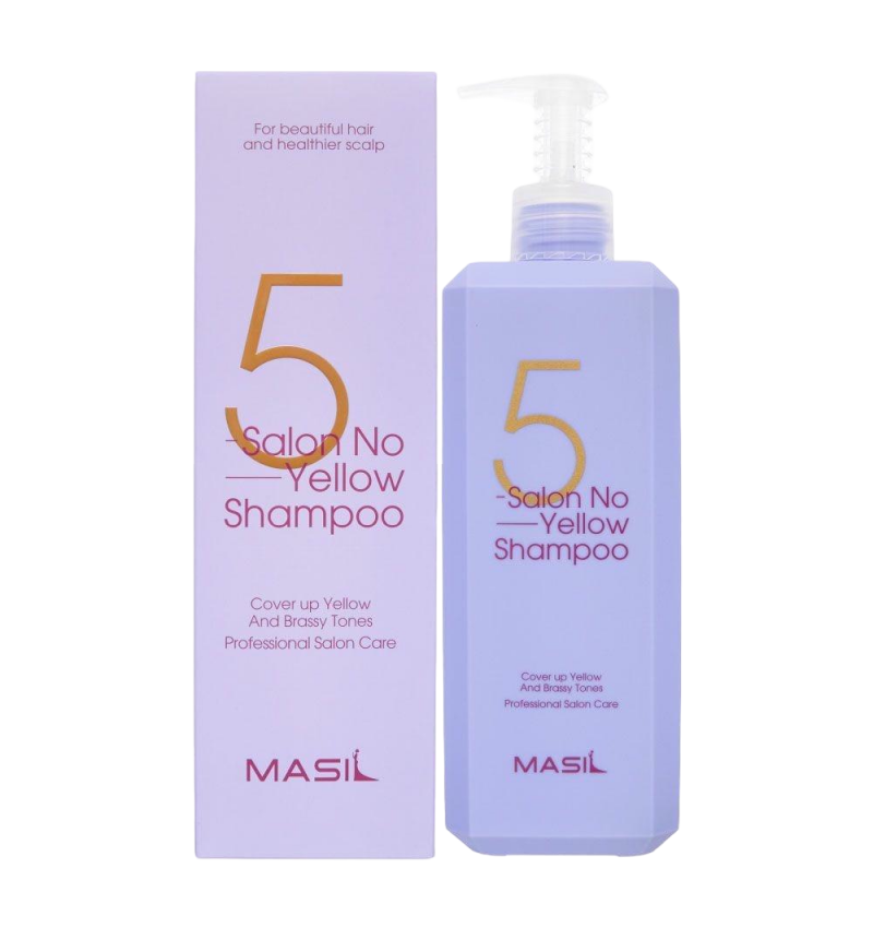 Masil 5 Тонирующий шампунь для осветленных волос, Salon No Yellow Shampoo 500мл