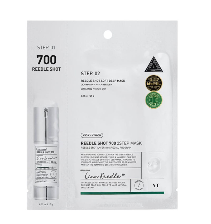 VT Cosmetics Усиленная двухфазная маска с микроиглами, Reedle Shot 700 2Step Mask, 25г+1,5 г