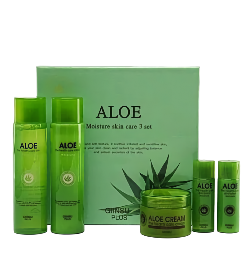 GIINSU Набор увлажняющий для лица уходовый с алоэ Skin Care Aloe Moisture, 3Set