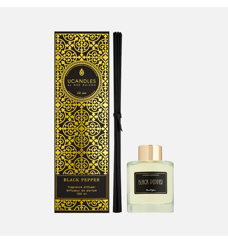 Ucandles Аромат для дома диффузор "Чёрный перец" / BLACK PEPPER AND PINE 130 мл. 