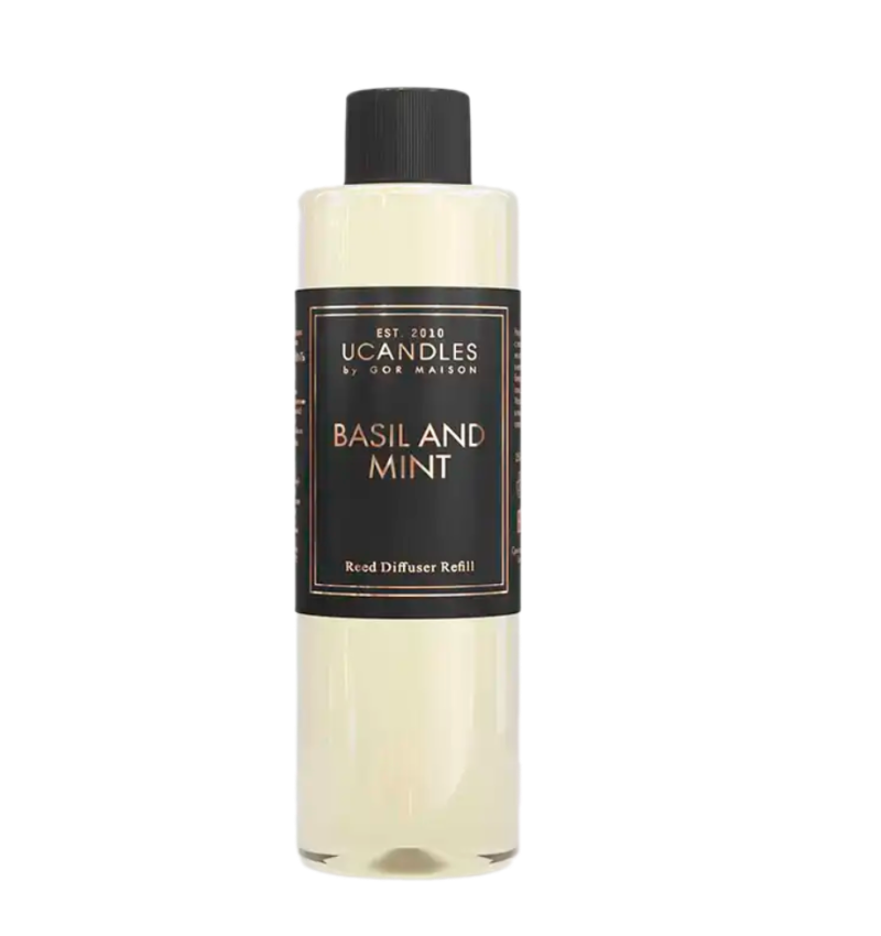 Ucandles Рефилл наполнитель для диффузора BASIL AND MINT 250 мл.