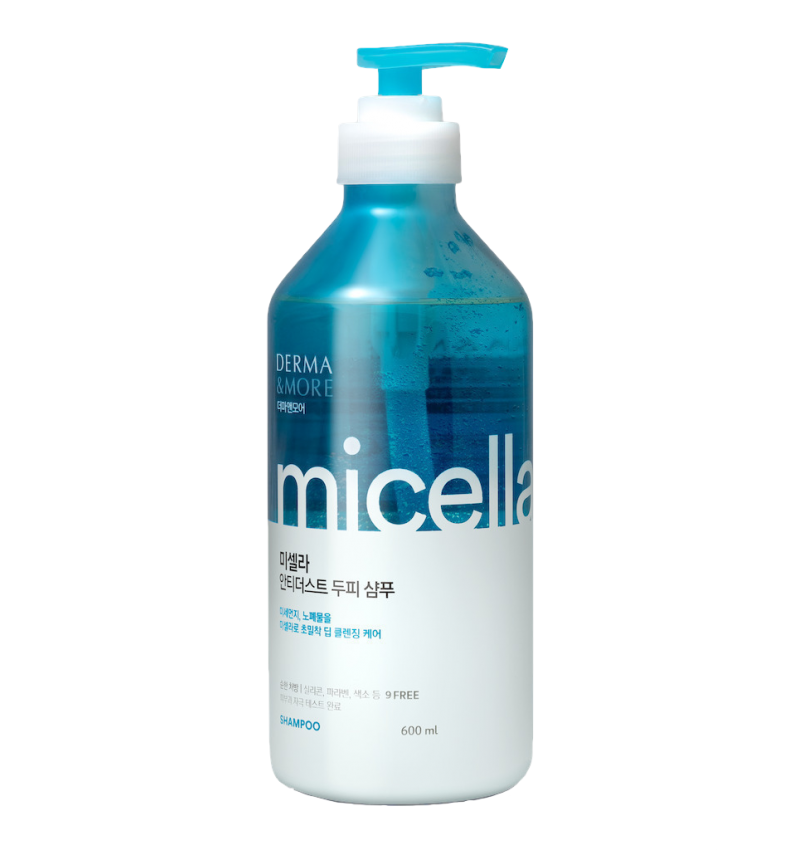 KeraSys Мицеллярный шампунь для волос от перхоти / Derma & More Micellar Anti Dust Scalp, 600 мл.