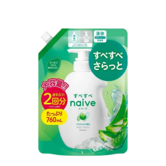 KRACIE Naive Body Soap Aloe Жидкое мыло для тела с экстрактом алоэ 760 мл. мягкая упаковка