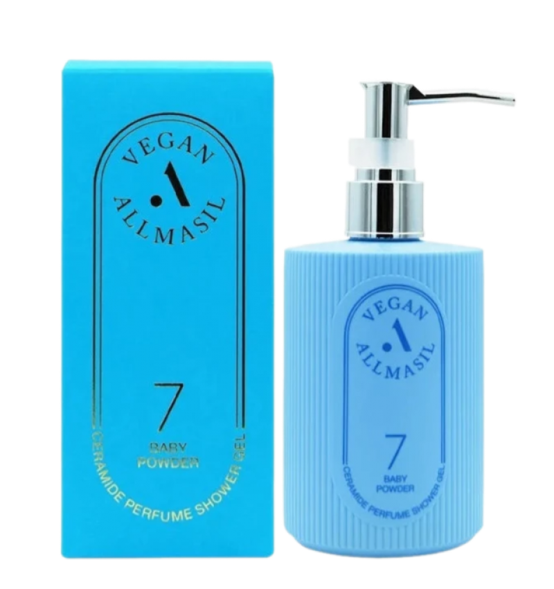 AllMasil Гель для душа с ароматом xлопка 7 Ceramide Perfume Shower Gel Baby Powder 300 мл