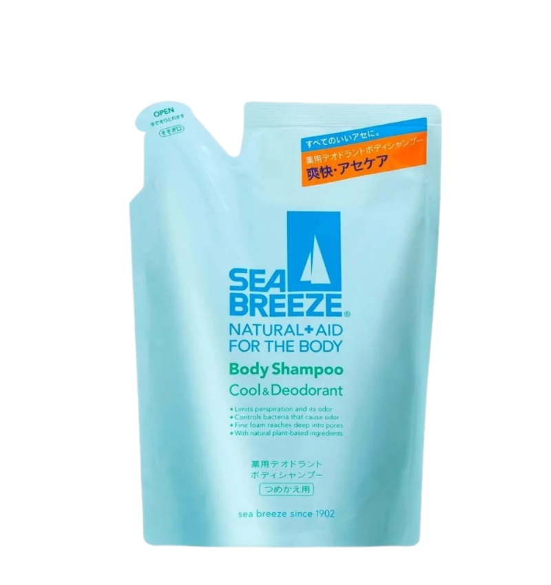 Shiseido Шампунь для тела с охлаждающим и дезодорирующим эффектом Sea Breeze Body Shampoo 400 мл мягкая упаковка