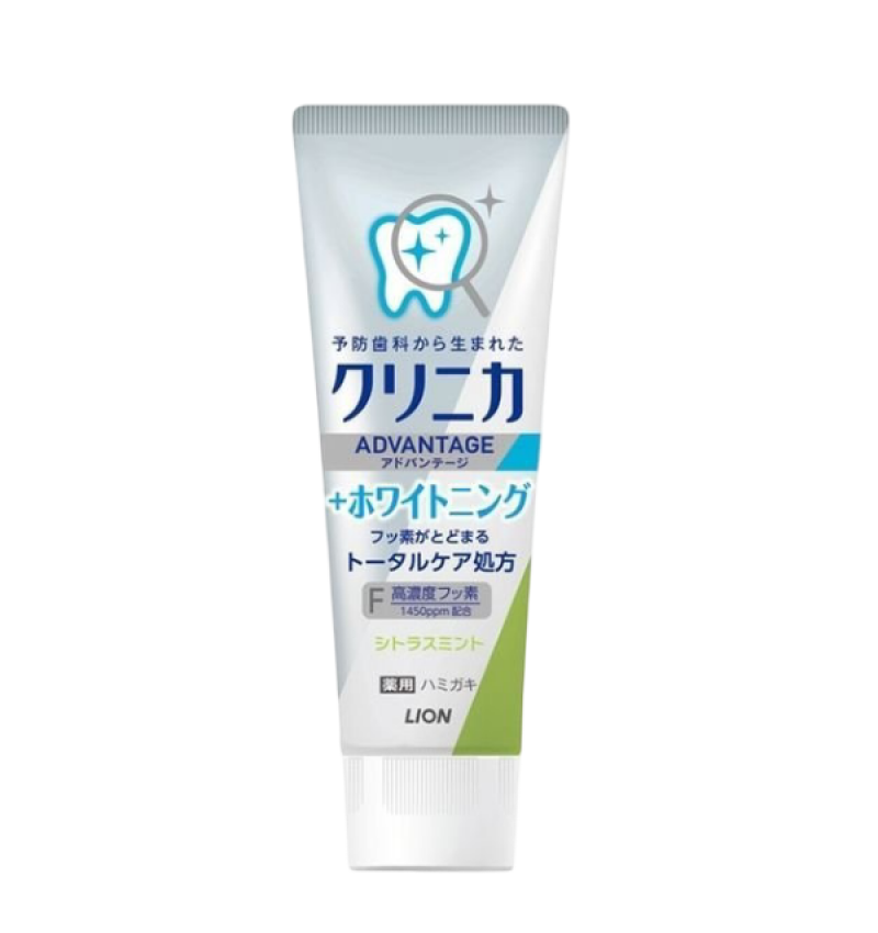 LION Зубная паста комплексного действия "Clinica advantage Citrus mint" для восстановления белизны и красоты зубной эмали со вкусом цитрусовой мяты 130 гр