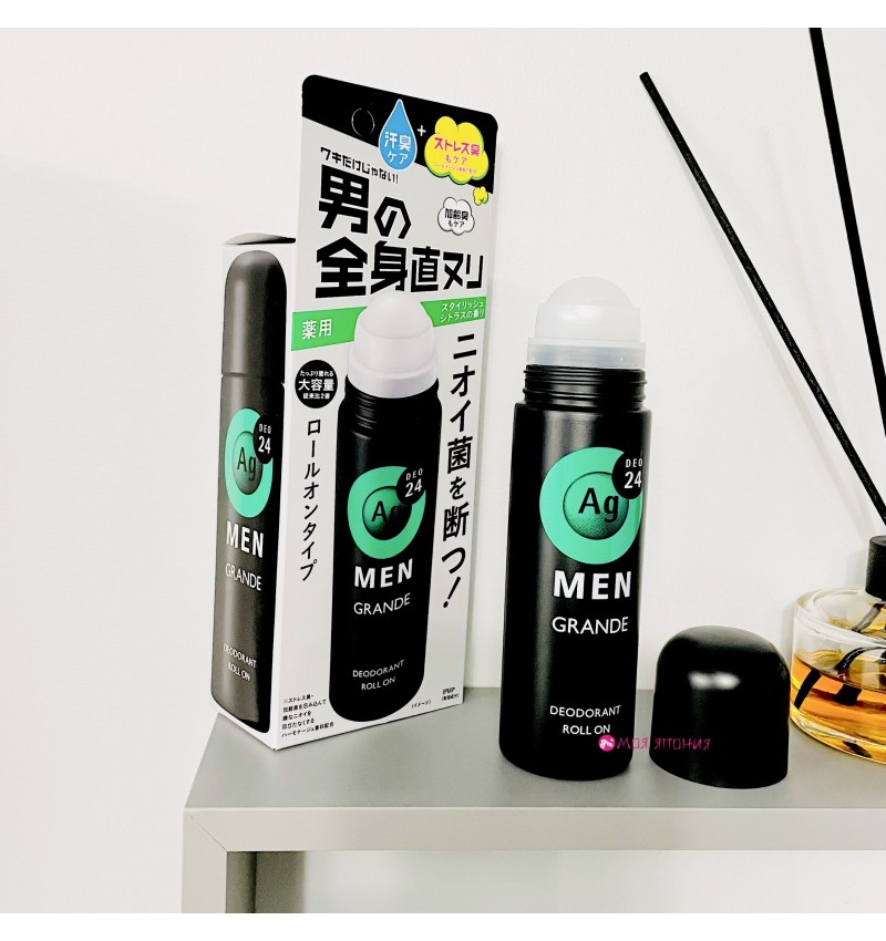 Shiseido Мужской роликовый дезодорант с ионами серебра, с цитрусовым ароматом Ag Deo24 Men 120 мл.