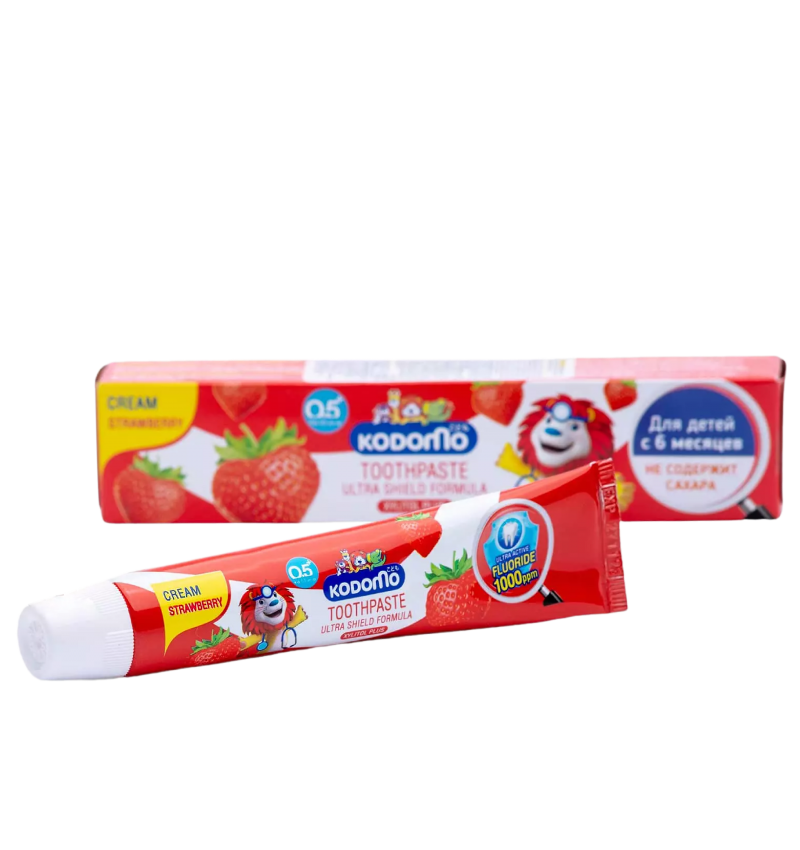 Lion KODOMO Детская зубная паста Клубника, Ultra Shield Cream Strawberry, 40 гр.