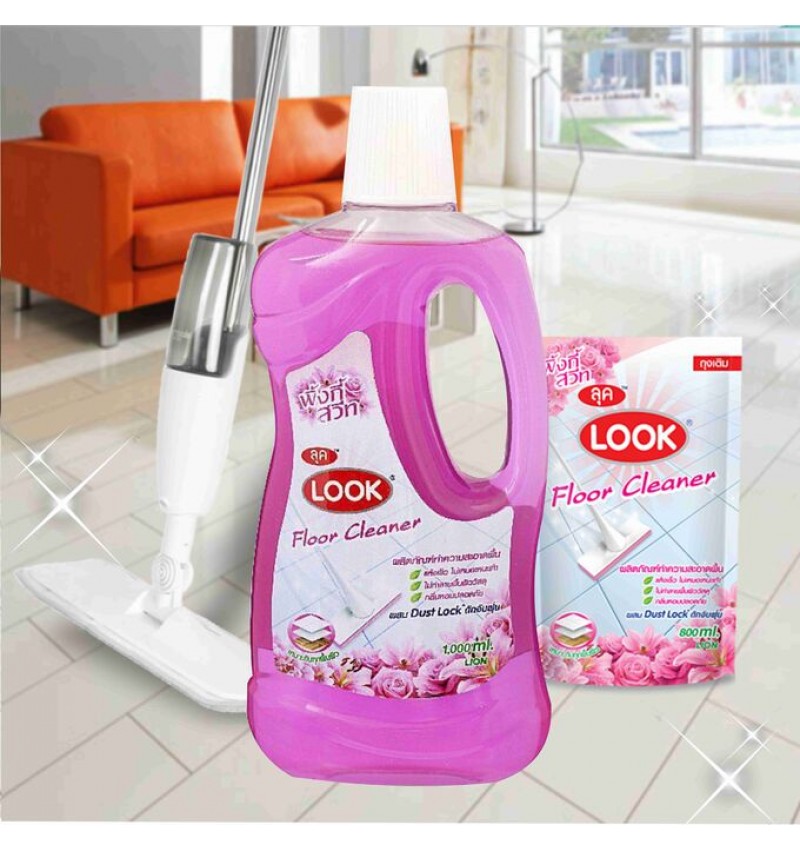 LION Средство для мытья полов "Пыль на замок" Роза Look Floor Cleaner 800 мл. мягкая упаковка