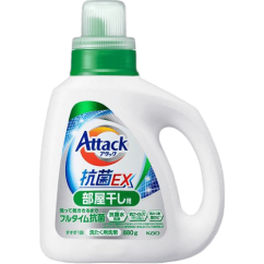 КАО Жидкое средство для стирки "Attack EX" (концентрат, для сушки белья в помещении) с ароматом зелени 880 г. бутылка