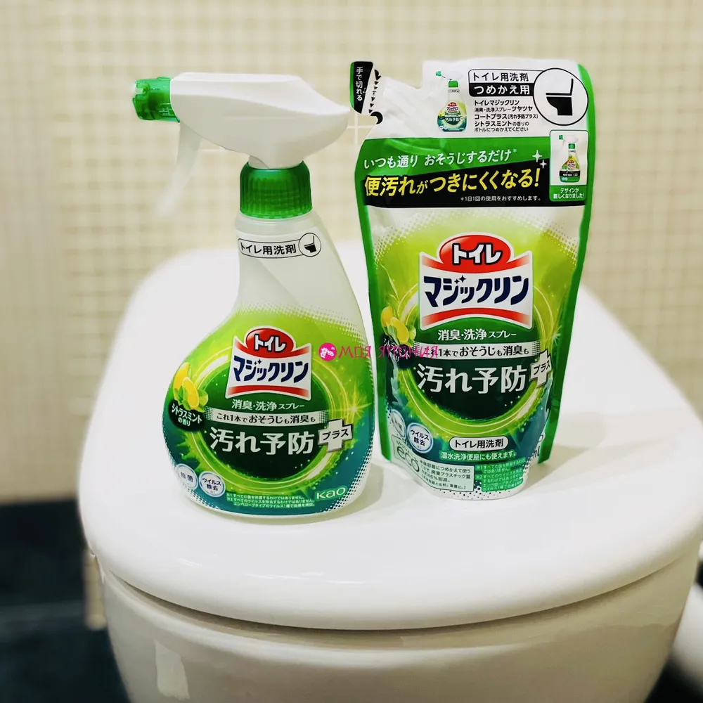 KAO Спрей пенка для туалета Toilet Magiclean Citrus Mint с ароматом лимона и мяты, 300 мл. мягкая упаковка