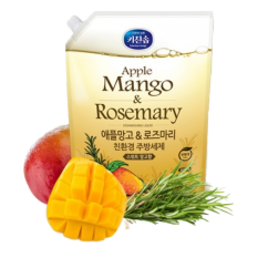 MUKUNGHWA Экологичное средство для мытья посуды, детских бутылочек, овощей и фруктов «Яблоко, манго и розмарин» 1,2 л мягкая упаковка 