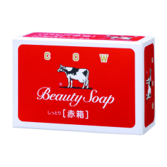 COW Молочное увлажняющее туалетное мыло с пудровым ароматом роз «Beauty Soap» красная упаковка 90гр.