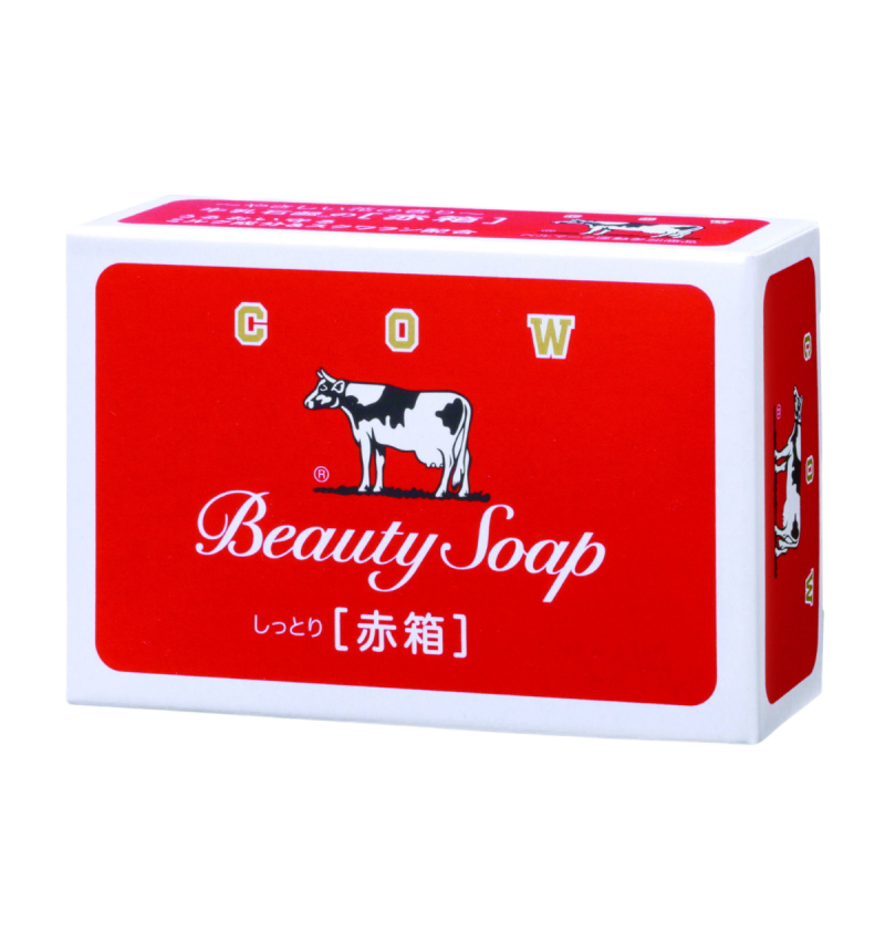 COW Молочное увлажняющее туалетное мыло с пудровым ароматом роз «Beauty Soap» красная упаковка 90гр.