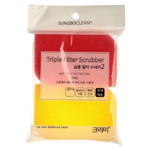 SUNGBO CLEAMY Набор мягких губок для мытья посуды Triple Filter Scrubber Soft (11,5 см х 7,5 см х 2,3 см) 2шт.