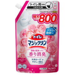 KAO Чистящее и дезодорирующее средство для туалета, аромат роз Toilet Magiclean Deodorant Clean Elegant Rose, 800 мл. мягкая упаковка