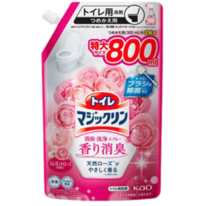 KAO Чистящее и дезодорирующее средство для туалета, аромат роз Toilet Magiclean Deodorant Clean Elegant Rose, 800 мл. мягкая упаковка