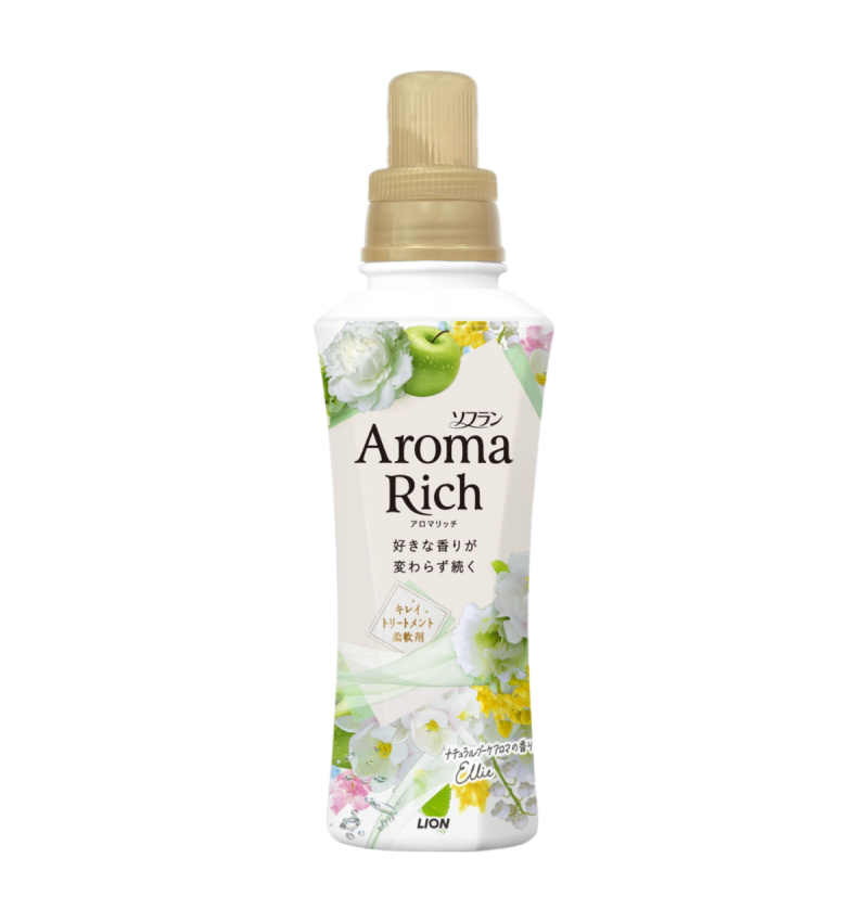 LION Кондиционер для белья длительного действия Aroma Rich Ellie / Элли аромат унисекс 480 мл. 