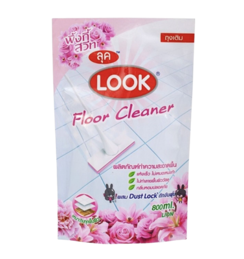 LION Средство для мытья полов "Пыль на замок" Роза Look Floor Cleaner 800 мл. мягкая упаковка